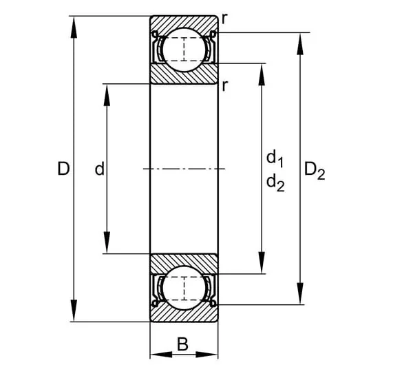 Fag - 6307ZZ - Deep Groove Ball Bearing INA/FAG