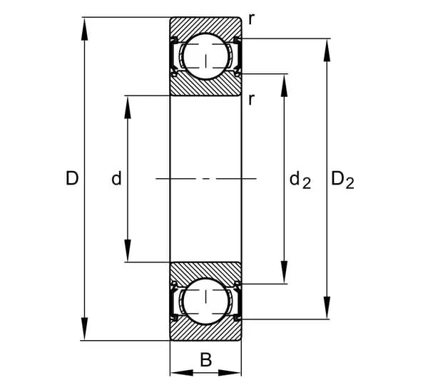 Fag - 63102RS - Deep Groove Ball Bearing INA/FAG