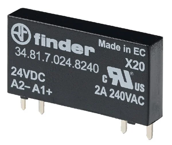 Finder - 348170248240 - Relay 24-VDC SSR, 2-A, 240-VAC Output