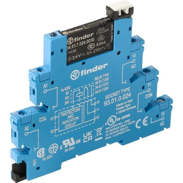 Finder - 385100240060 - Relay Interface Mod. (EMR)Screw 6.2mm 1CO 6A/ UC/AgNi