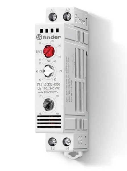 Finder - 7T5102304360 - Panel Thermo+Hygrostat 1M AC/DC