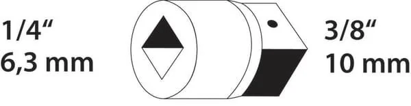 Gedore - 2030V - Reducing Adaptor 1/4 inches BI-3/8 inches BU