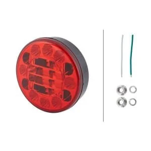Hella ValueFit - 2NE357027031 - Fog Light LED, Round, 10/, Red, Bolt On, 24 LED's