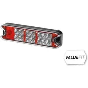 Hella ValueFit - 2VA357021001 - Rear Light LED, Rectangular, 10/, Red/Yellow, Bolt On, MM, 18 LED's
