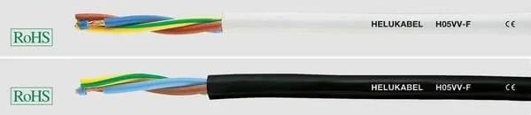 Helukabel - H05VVF3X15BKR050 - Cable 3x1.5mm², Black, PVC