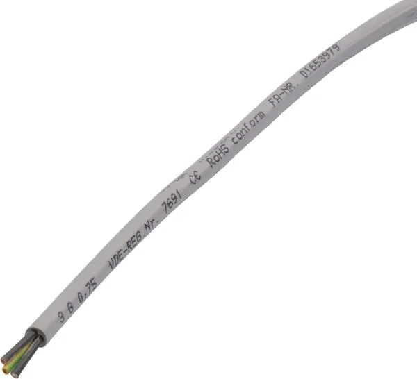 Helukabel - Z3075 - Cable 3x0.75mm², Grey, PVC, Per m