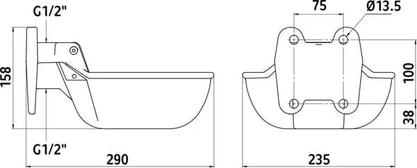 Kerbl - 222030KER - Cast Iron Water Bowl N20 Enamelled LP