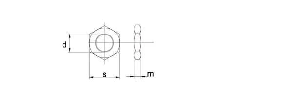 Kramp - 439B10RVSA4 - Hexagon Nut Low Metric DIN439 M10 A4