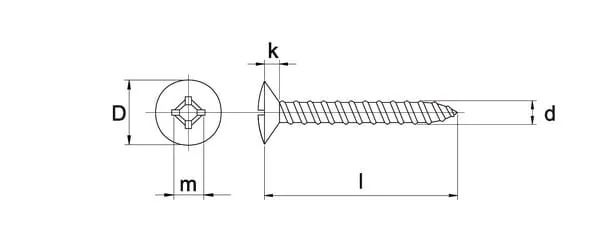 Kramp - 7983C4295RVSP100 - Self Tapping Screw 4.2x9.50mm PZ2 Countersunk, Stainless Steel, DIN 7983C