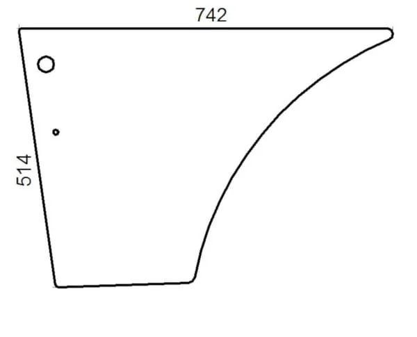 Kramp - 85801624N - Glass, Door Lower RH
