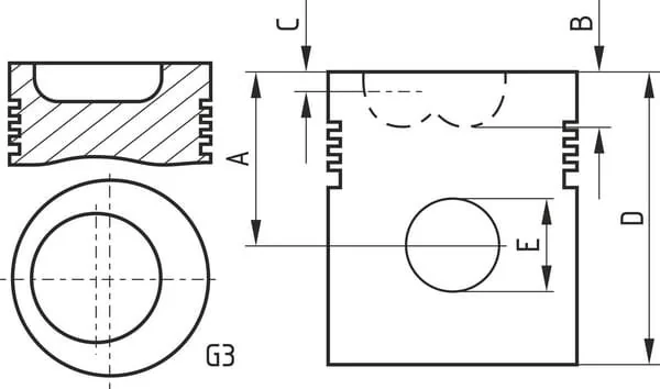 Kramp - 89214KR - Piston With Pin, 742621M91