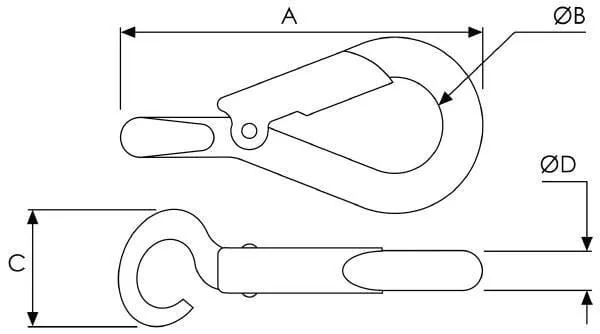 Kramp - AZ500103 - Spring Hook 75mm