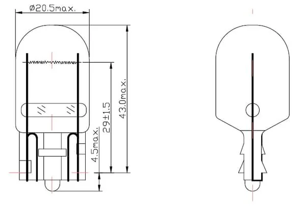 Kramp - B1241T20 - Light Bulb W21W 21W T20d W3X16d
