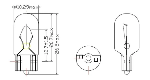 Kramp - B2428 - Light Bulb W5W 5W W2.1x9.5d