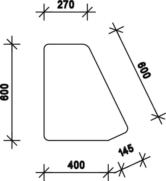 Kramp - D7758 - Door Glass Lower