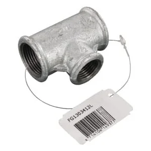 Kramp - FG1303412L - T Piece Zinc-Plated 3/4 Inches x 1/2 Inches