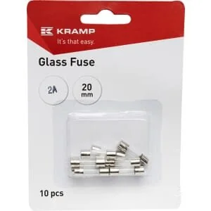 Kramp - FS1002A - Glass Fuse 2A 20mm (x10)