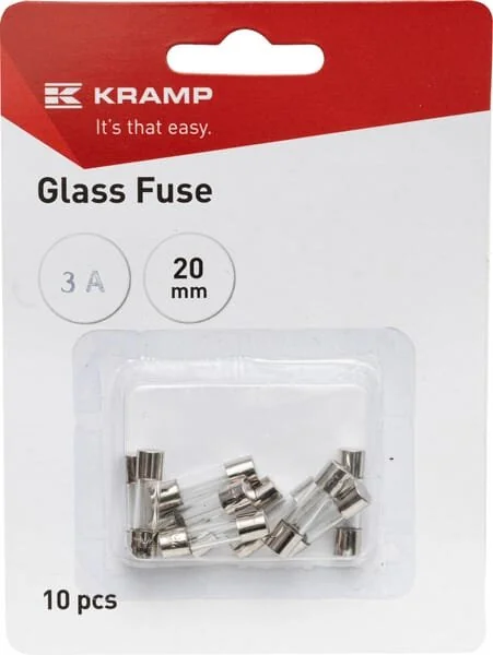 Kramp - FS1003A - Glass Fuse 3A 20mm (x10)