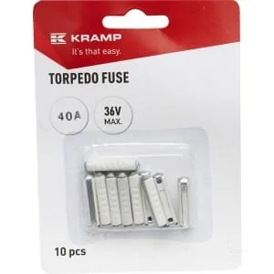 Kramp - FS10040A - Torpedo Fuse Ceramic 40A Grey (x10)