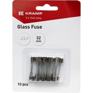 Kramp - FS1525A - Glass Fuse 25A 32mm (x10)