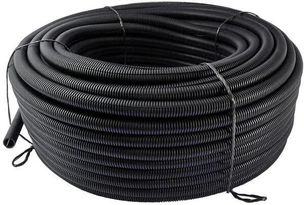Kramp - FTBL11100 - Protection Tube 11mm 100m Flexible Corrugated, Open, Black