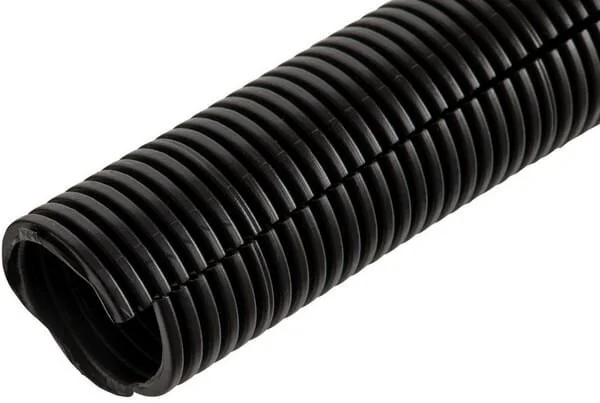 Kramp - FTBL22025 - Protection Tube 22mm 25m Flexible Corrugated, Open, Black