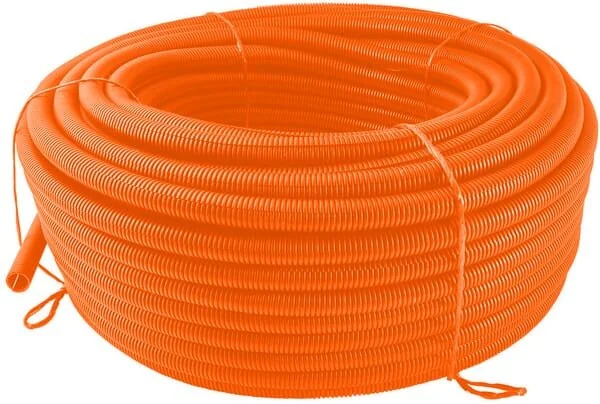 Kramp - FTOR13100 - Protection Tube 13mm 100m Flexible Corrugated, Open, Orange