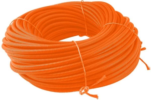 Kramp - FTOR16050 - Protection Tube 16mm 50m Flexible Corrugated, Open, Orange