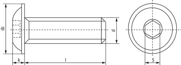 Kramp - ISO7380ULF860109 - Flat Round Hex Screw 10.9