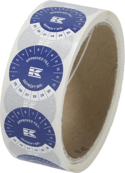 Kramp - KEA1ED - Sticker Roll "Approved Till" EN+DE, Blue