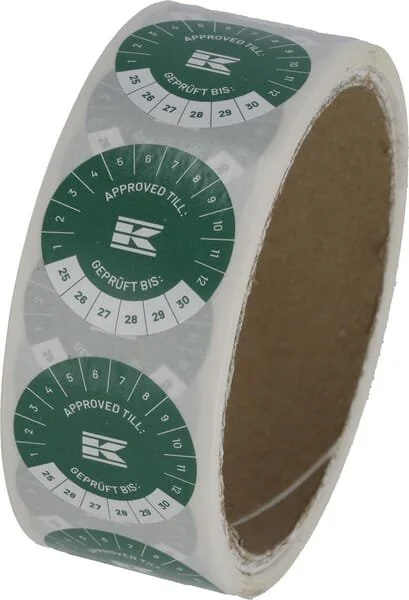 Kramp - KEA2ED - Sticker Roll "Approved Till" EN+DE, Green