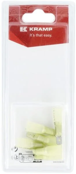Kramp - KR1440890031P06B - Terminal Blade Male, Yellow 6.3x0.8mm - 4.0-6.0mm² (6)