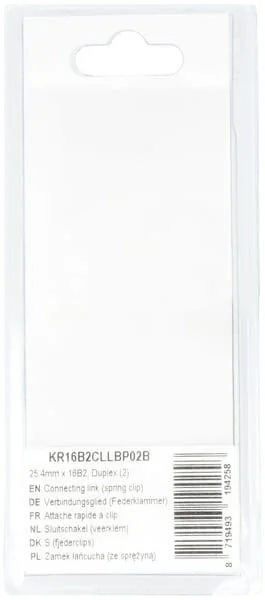 Kramp - KR16B2CLLBP02B - Connecting Link (Spring Clip) 25.4mm x 16B2, Duplex (2)