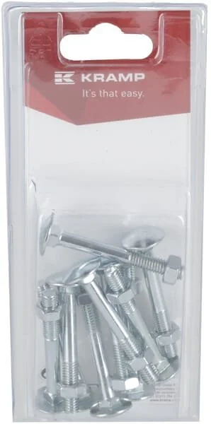 Kramp - KR603650P10B - Coach Nut And Bolt M6x50mm, 4.6 (10)