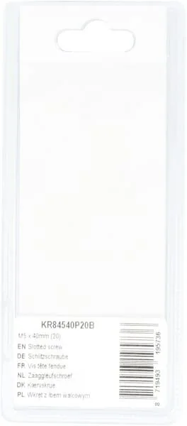 Kramp - KR84540P20B - Slotted Screw M5x40mm (20)