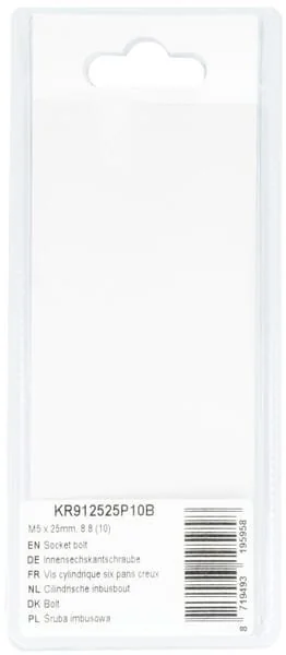 Kramp - KR912525P10B - Socket Bolt M5x25mm, 8.8 (10)