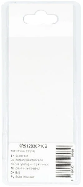 Kramp - KR912830P10B - Socket Bolt M8x30mm, 8.8 (10)