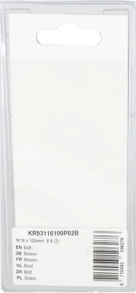 Kramp - KR93116100P02B - Bolt Mm, 8.8 (2)