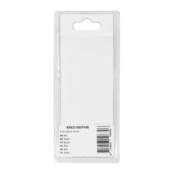 Kramp - KR9311660P04B - Bolt Mm, 8.8 (4)