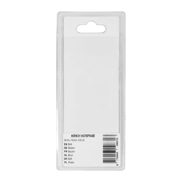 Kramp - KR9311670P04B - Bolt Mm, 8.8 (4)