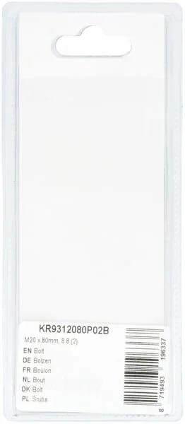 Kramp - KR9312080P02B - Bolt Mm, 8.8 (2)