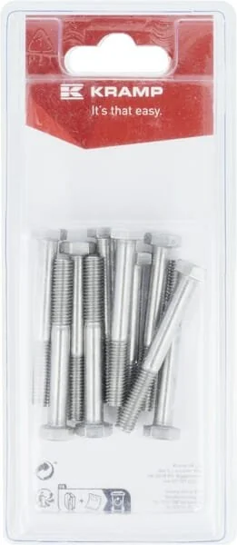 Kramp - KR931650RVSP10B - Bolt Stainless Steel Mm, A2 (10)