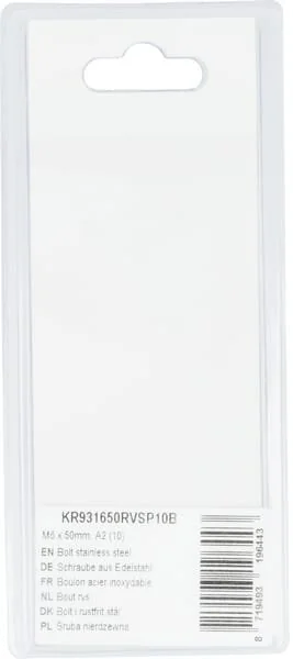 Kramp - KR931650RVSP10B - Bolt Stainless Steel Mm, A2 (10)