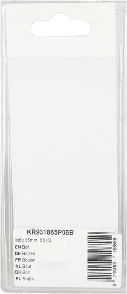 Kramp - KR931865P06B - Bolt Mm, 8.8 (6)