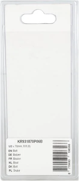 Kramp - KR931870P06B - Bolt Mm, 8.8 (6)