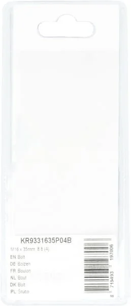Kramp - KR9331635P04B - Bolt Mm, 8.8 (4)
