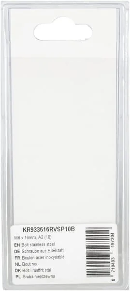 Kramp - KR933616RVSP10B - Bolt Stainless Steel Mm, A2 (10)