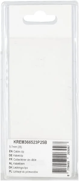 Kramp - KREM366523P25B - Cable Clip 5-7mm (25)