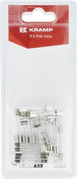 Kramp - KRGLASSFUSES02P18B - Fuse 32mm, Glass (18)