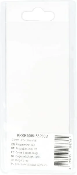 Kramp - KRKK2005156P06B - Ring Terminal, Red - 0.5-1.0mm² (6)